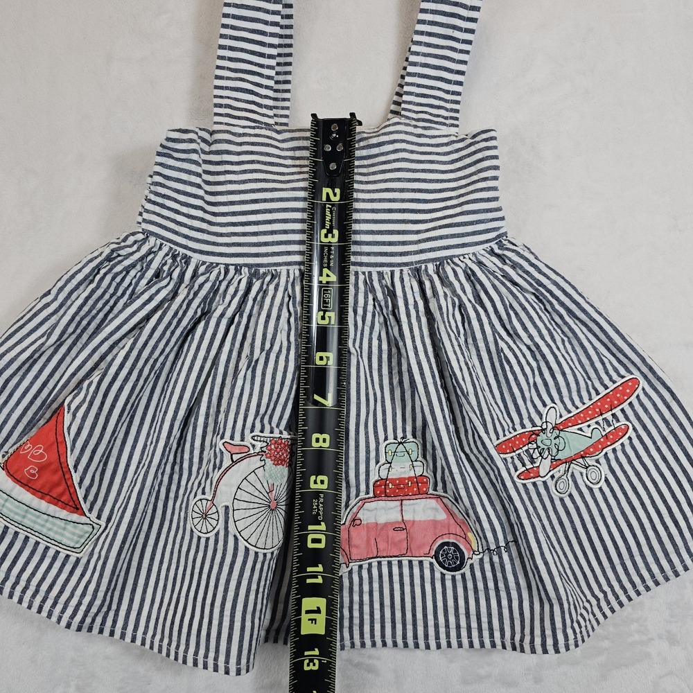 Savannah Sundress Seersucker 12 Month Transportation‎ Appliqué Adjustable Straps - Picture 12 of 14